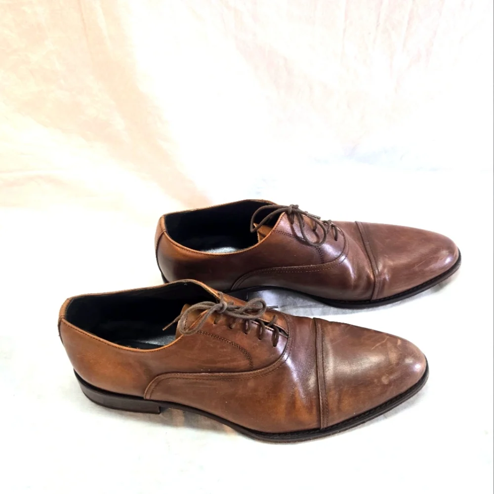 To Boot New York Adam Derrick Men's 11 Brandon Cognac Cap Toe Oxfords Italy